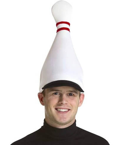 Gag gift bowling pin hat