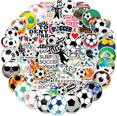 100 Soccer Stickers Set