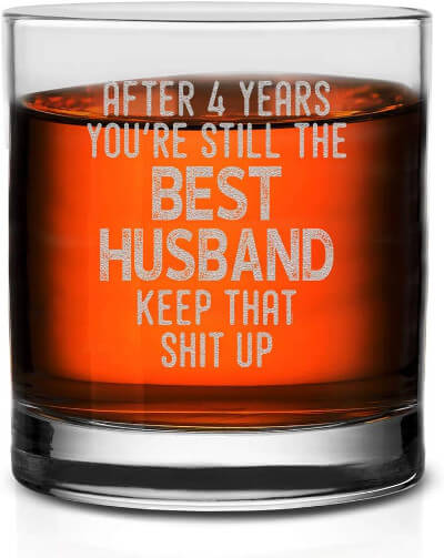 4 Years Husband Whiskey glass
