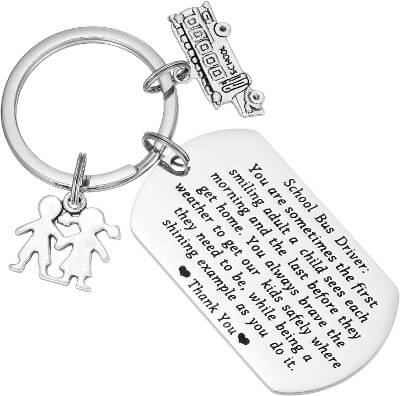 school bus driver thank you keychain