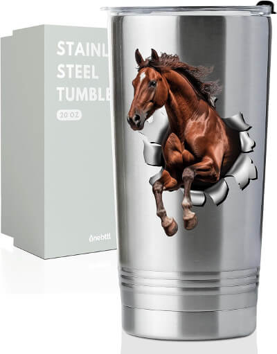 Steel Tumbler Horse Gift