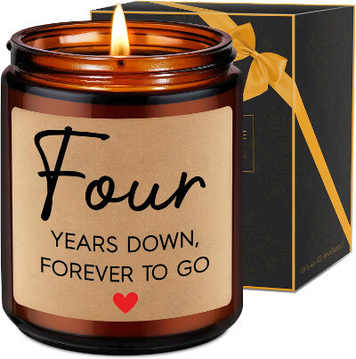 anniversary gifts for 4 years candle
