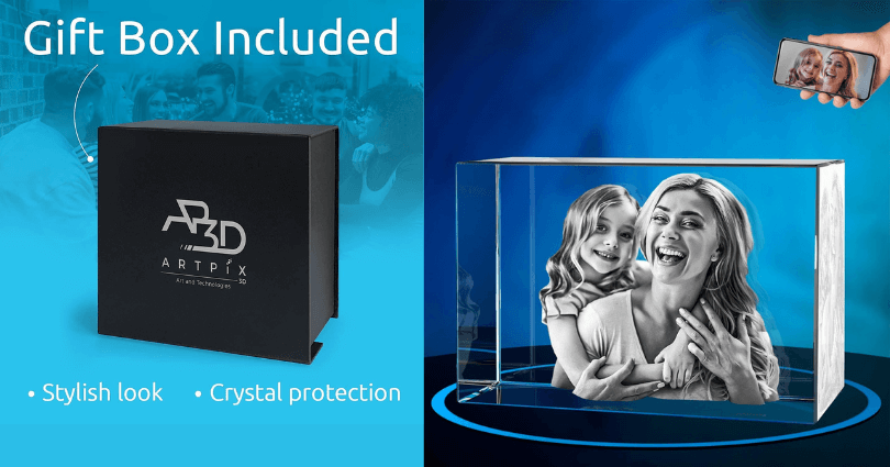 3d crystal photo personalized Christmas gift for wife