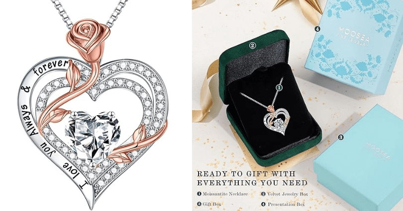 moissanite necklace for wife